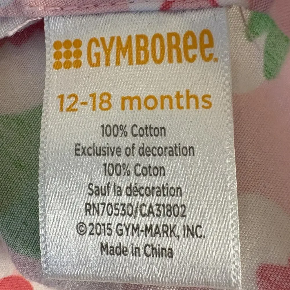 Gymboree Sleeveless Infant Girl’s A-line Dress 12-18Mo Pink Floral Bow Mod Retro